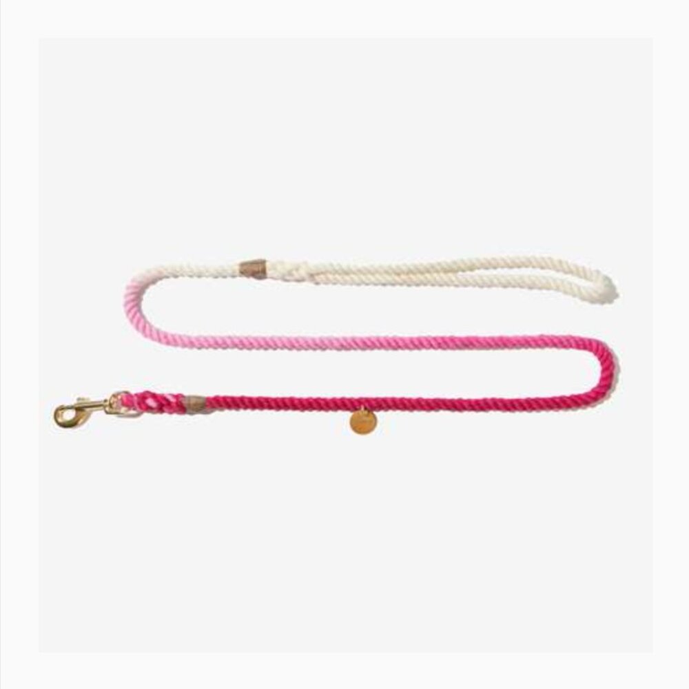 FOUND MY ANIMAL Hand-dyed Rope Leash Pink Ombre NEW